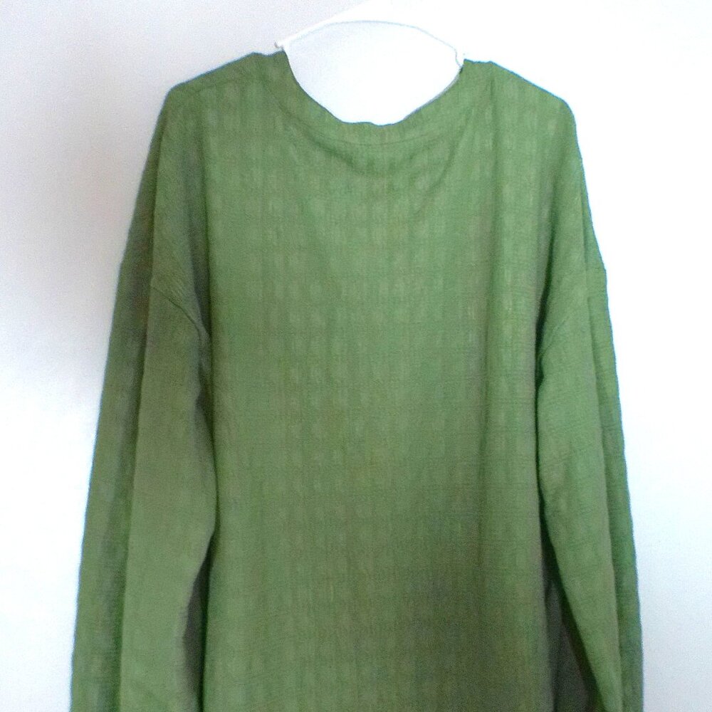 Dokotoo Olive Green V-Neck Smocked Sleeve Tunic Blouse Women’s 2XL - Picture 5 of 5